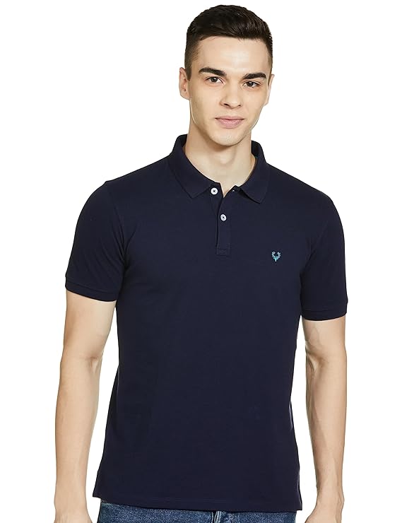 Allen Solly Men’s Polo T‑Shirt | Comfortable Rich Cotton Blend, Band Collar, Regular Fit | Stylish & Premium All Day Wear