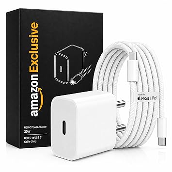 20W Charger with Type C to C Cable [MFi-Certified, 6 Months Warranty*] for iPhone Charger with Nylon Braided Cable Compatible with iPhone17,16,15,Air Pro Max Plus Series, iPad & Other Devices