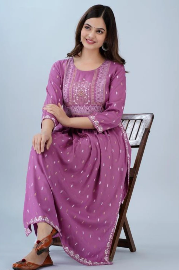 AKSHA CREATION STORE Women Printed Viscose Rayon Anarkali Kurta