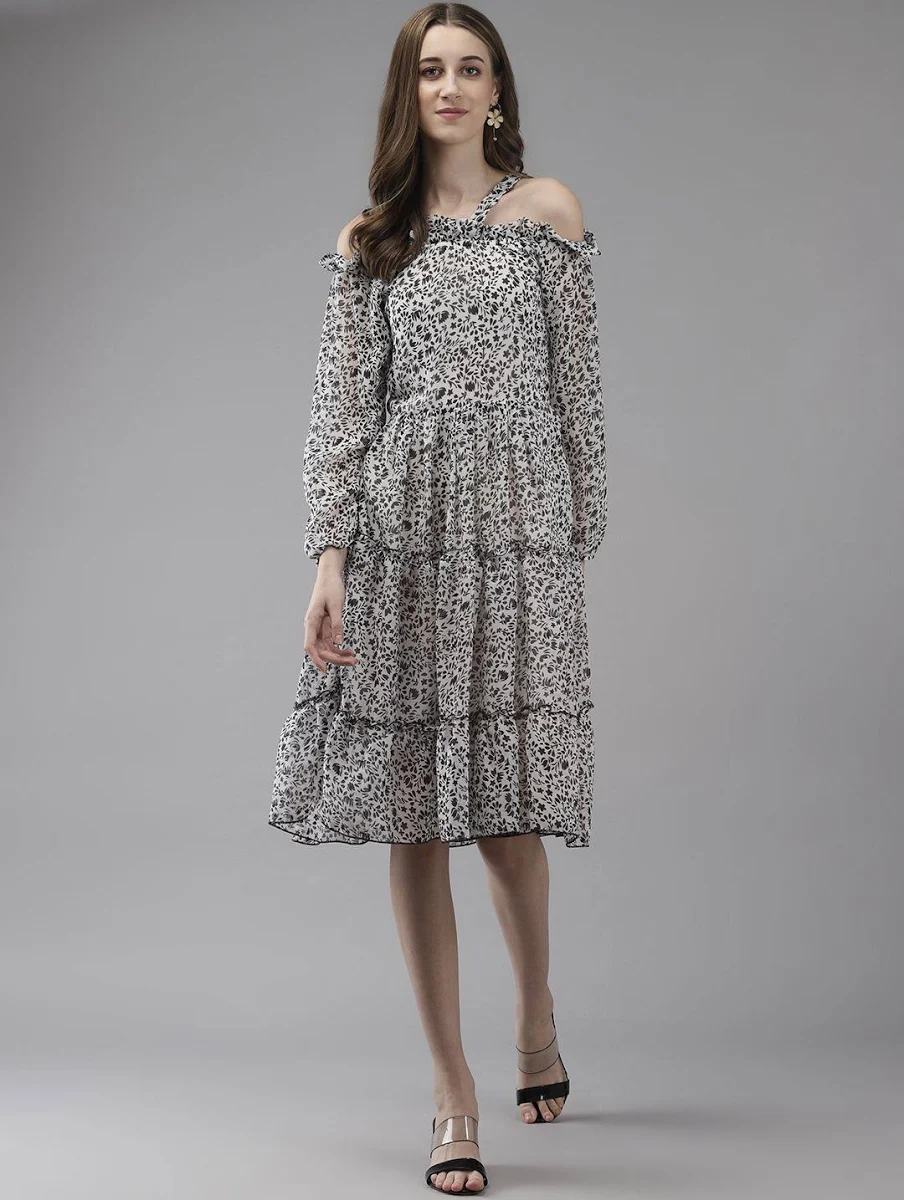 All About You Crepe Fit & Flare Midi Dress