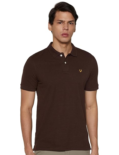 Allen Solly Men’s Polo T‑Shirt | Comfortable Rich Cotton Blend, Band Collar, Regular Fit