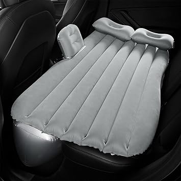 Amazon Basics Inflatable Car Air Mattress | Grey | Quick Inflate | Durable PVC | Travel & Camping Essential | Supports up to 300 kg
