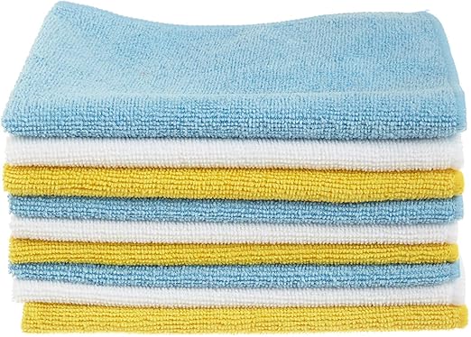 amazon basics Microfiber Cleaning Cloth | 222 GSM | Pack of 12 | 40cm X 30cm | Ultra Soft | Super Absorbent | Reusable | Multicolor