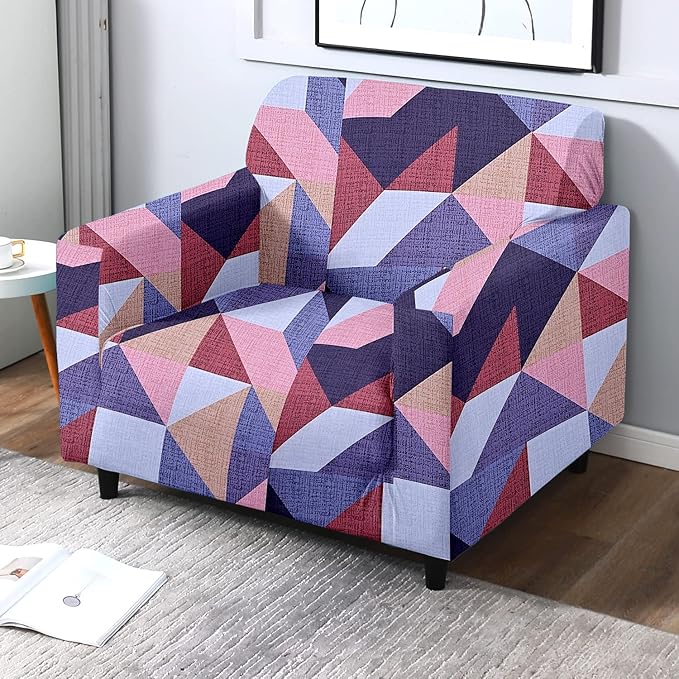 Amazon Brand - Solimo Polyester Spandex Stretchable Sofa SLIPCOVER (1 Seater,Brown)
