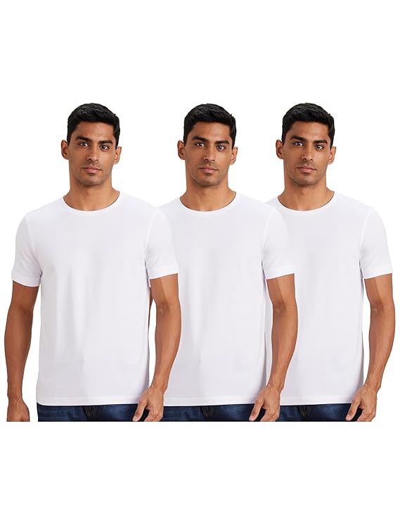 Amazon Brand - Symbol Men's Solid Cotton T Shirt | Round Neck | Half Sleeve | Plain-Regular Fit