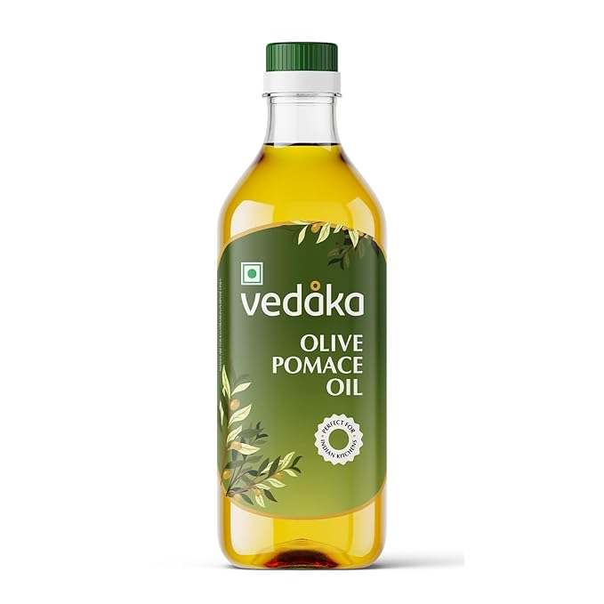 Amazon Brand - Vedaka Olive Pomace Oil 1L | Contains Mufa | Ideal For Frying, Roasting & Baking | Cooking Oil For Daily Use