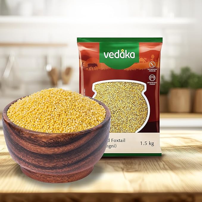 Amazon Brand - Vedaka Unpolished Foxtail Millet | 1.5 Kg | Kangni/Navane/Kaon/Kang/Kakum/Korralu/Korra/Thinai