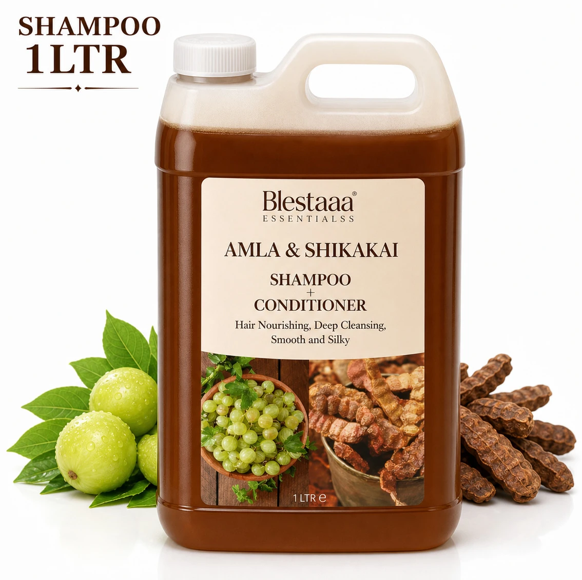blestaaa essentialss HERBALS Amla & Shikakai Shampoo with A Reetha