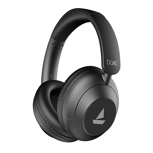 Boat New Launch Rockerz 650 Pro, Touch/Swipe Controls, Dolby Audio, 80Hrs Battery, 2Mics ENx, Fast Charge, App Support, Dual Pair, Bluetooth Over Ear Headphones with Mic (Iris Black)