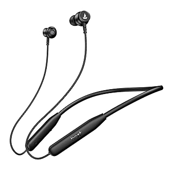 Boat Rockerz 113, 40H Battery, Dual Pair, Fast Charge, ENx Tech, Stream Ad Free Music via App Support, Magnetic Buds, Bluetooth Neckband, Wireless with Mic in Ear Earphones (Active-Black)