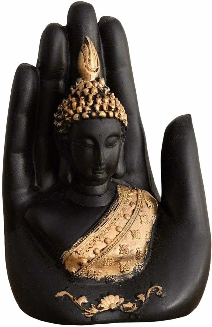 eHouse of Crafts Hand Buddha Palm Buddha Idol For Home Décor Traditional Item Decorative Showpiece - 17.5 cm