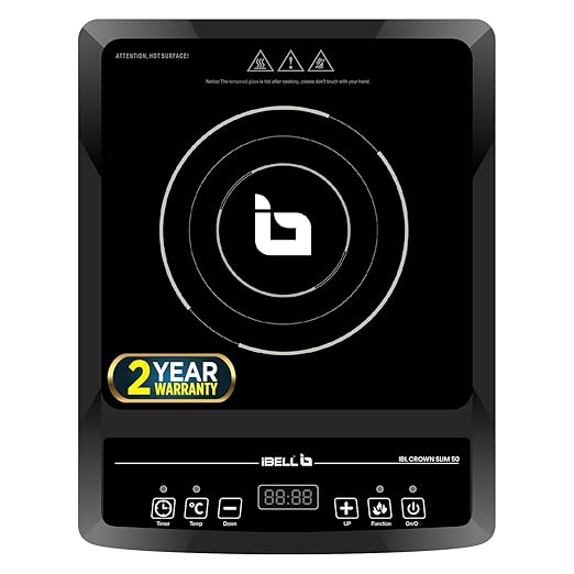 IBELL SLIM50 Induction Cooktop, 2000W, BIS Certified, LED Display, 2 Yr Warranty, Auto Shut-Off, Over Heat Protection (Black)