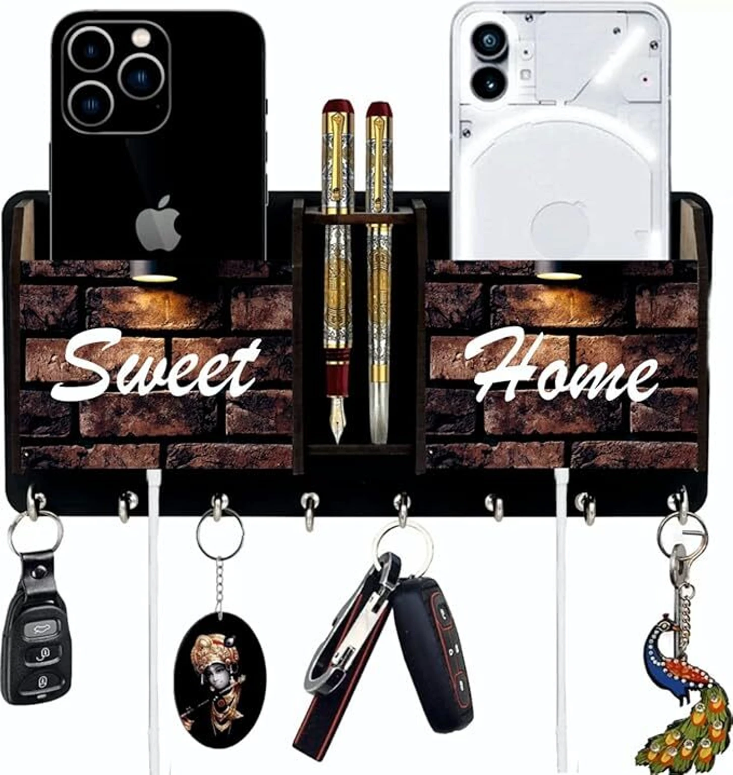 Kishucraft Beautiful Printed Wooden Key Holder for Home Decorative Item