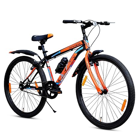 Leader Spyder 27.5T MTB Cycle/Bike Single Speed with Complete Accessories for Men - Matt Black/Orange Ideal for 15+ Years | Frame: 19 Inches