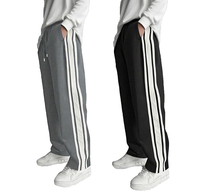 Lymio Track Pant for Men | Regular Fit Jogger Track Pant | Available in Combo Pack of 2 (TP-93-94-LightGrey-Black-M)