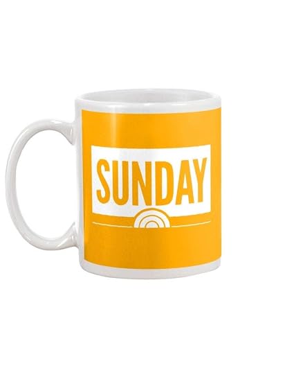 MUGSVILLA Sunday Today Mug, Yellow Sunday Today Coffee Mug (AI9937)