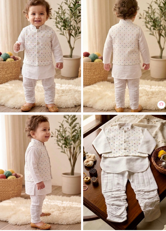 NEW GEN Boys Printed Mandarin Collar Kurta With Pajama