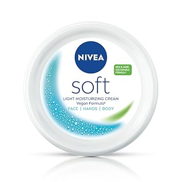 NIVEA Soft Moisturizing Cream, Lightweight Non-Sticky Daily Moisturizer with 72Hr Hydration, Vitamin E & Jojoba Oil | Hydrating Face, Body & Hand Cream for Dry to Normal Skin | Soft Glowing Skin - 300ml