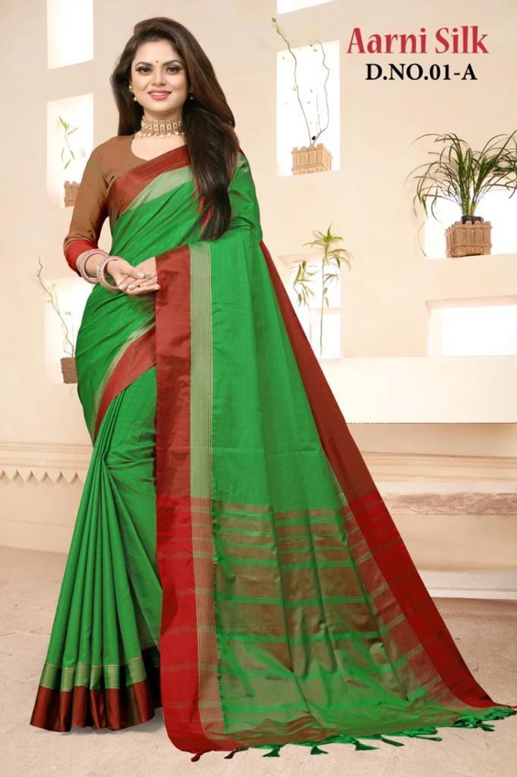 NIYAMI Self Design, Paisley, Ombre, Temple Border, Striped, Woven, Floral Print, Polka Print, Solid/Plain Daily Wear Jacquard, Cotton Silk Saree