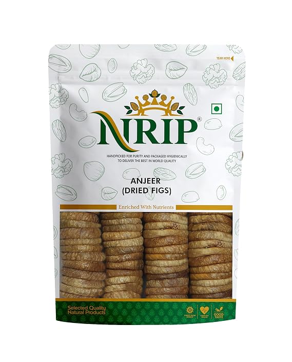NRIP Premium Dried Afghani Anjeer 200g | Low in Fat | Healthy Snacks | Rich Source of Vitamins Dietary Fiber | Dry Figs