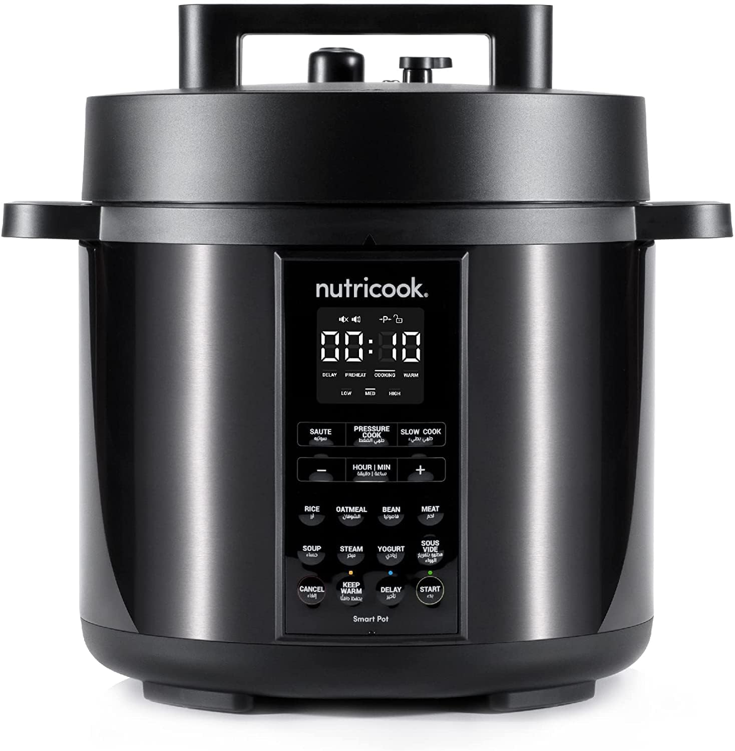 Nutricook Stainless Steel Smart Pot 2 (6 QT | 5.7 Litre),1000W 9-in-1 Instant Programmable Electric Pressure Cooker, Slow Cooker, Rice Cooker, Steamer, Sauté Pot, Sous Vide, Smart Lid, 2-Year Warranty