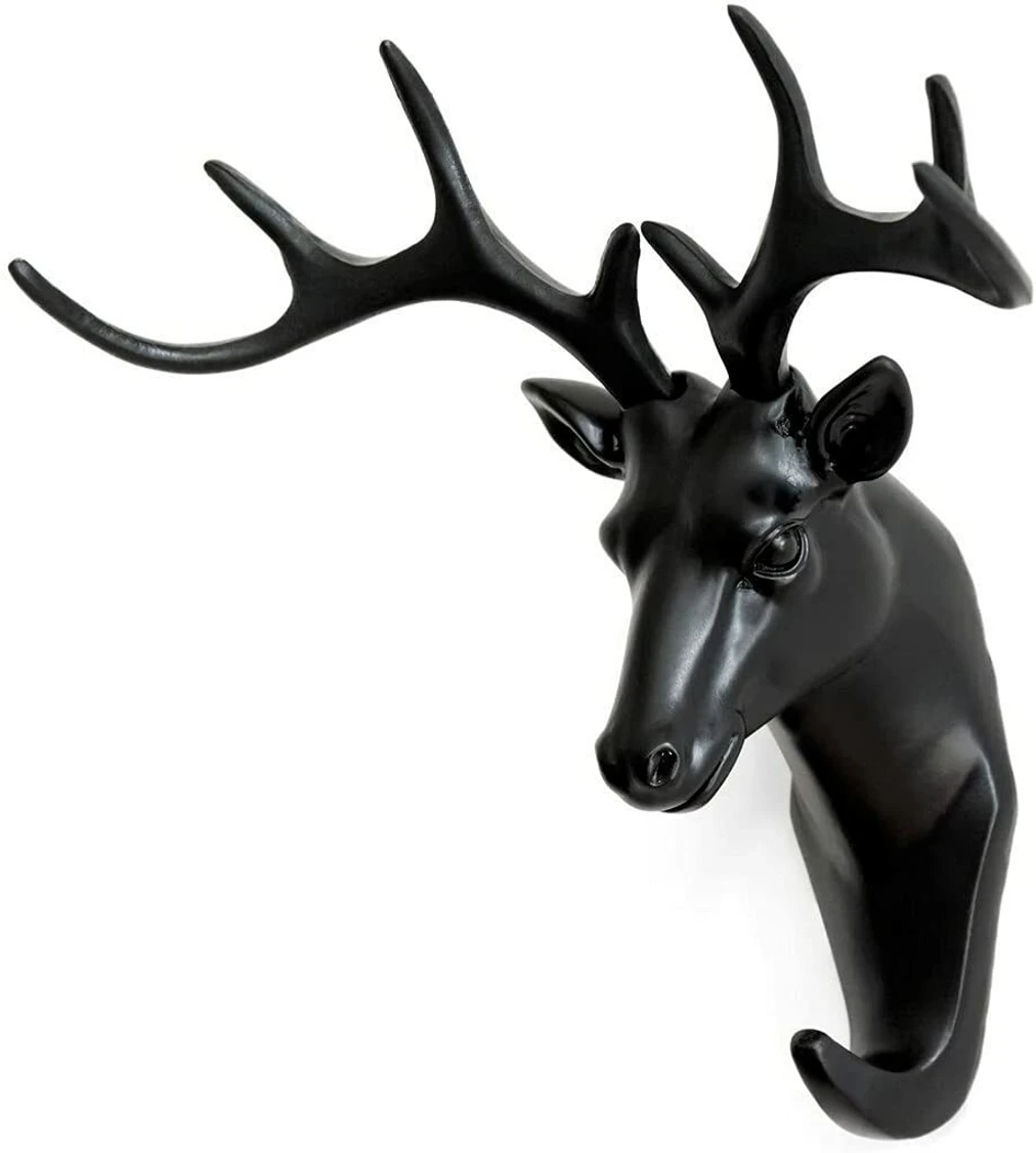 PRIMEFAIR Deer Head Single Wall Hook / Hanger Animal Shaped Coat Hat Hook Door Hanger