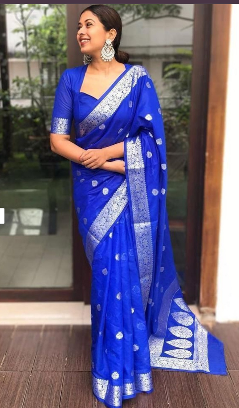 Sangria Ethnic Motifs Zari Art Silk Handloom Banarasi Saree