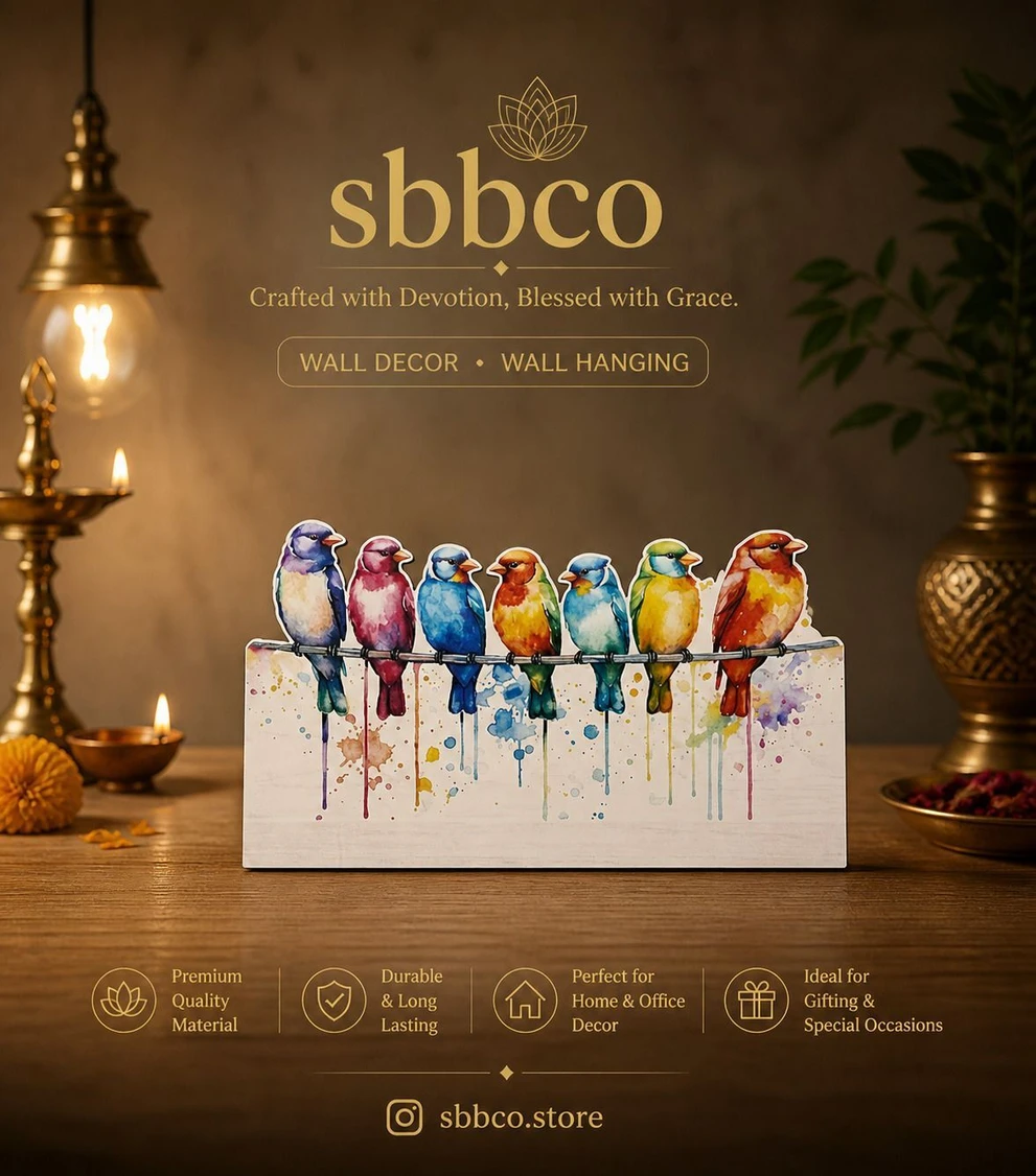 SHV Divine Magnet Wooden Birds Wall Decor