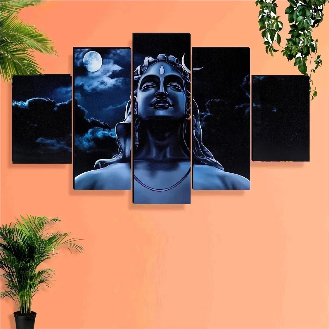 SNDArt Lord Shiva Wall Decoration Gift Items For Living Room Pack of 5