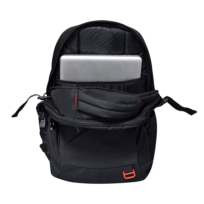 SWISS MILITARY 30L Unisex Laptop Travel Backpack for 15.6-Inch Laptops – with Luggage Strap, Detachable Key Ring, Anti-Theft Pocket, Expandable Bottle Pocket for Office and College Use