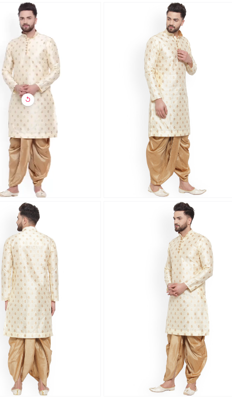 Sydney Heights Ethnic Motifs Woven Design Mandarin Collar Kurta With Dhoti Pants