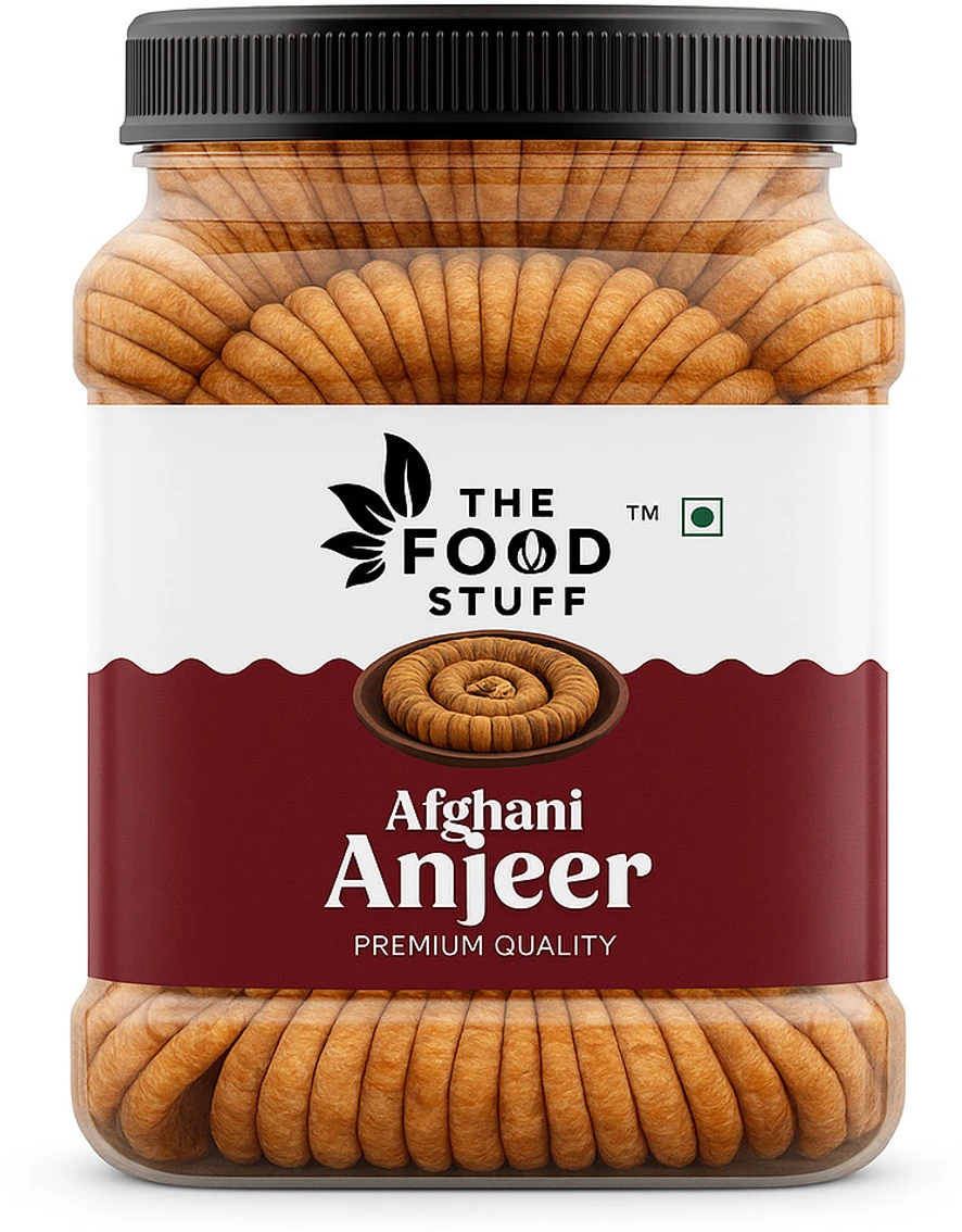 THE FOOD STUFF DRY FIGS PREMIUM ANJEER BOLD AND SOFT FIGS 1KG JAR PACK J26