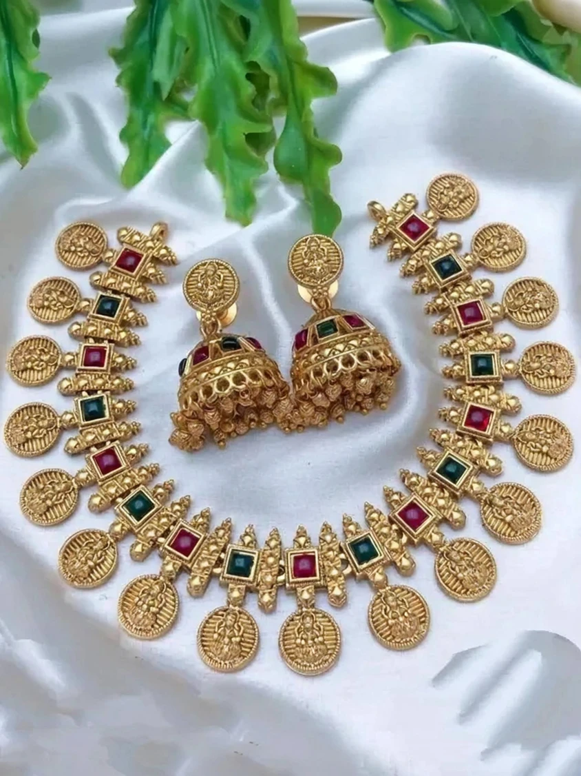TONOLIKA JEWELLERY Brass, Alloy Gold-plated, Brass Gold Jewel Set