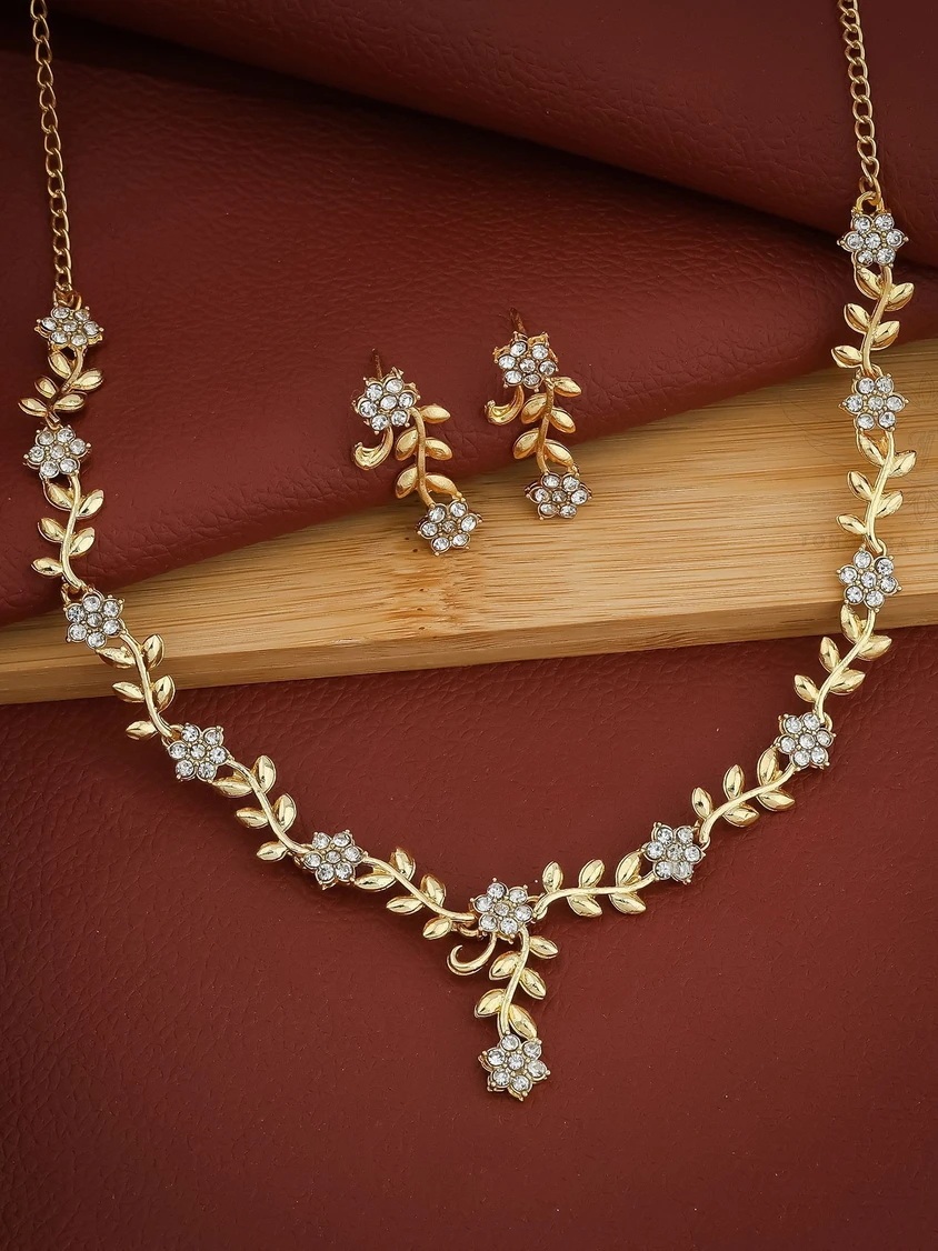 TONOLIKA JEWELLERY Brass Gold-plated Gold Jewel Set (Pack of 1)