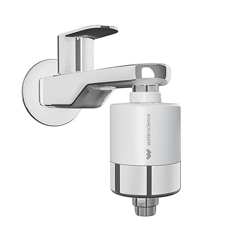 WaterScience CLEO Hard Water Softener for Tap and Shower | Shower Filter for Bathroom | Filter for Tap | for Borewell/Tanker Water - CLEO-SFU-423