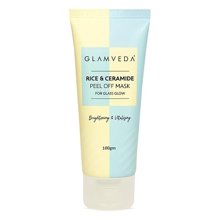 Glamveda Rice & Ceramide Korean Glass Skin Peel-Off Mask | Brightening & Anti-Aging Face Mask | Removes Dead Skin | 100g