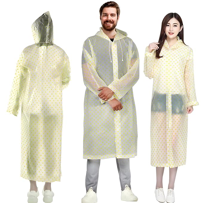 HACER EVA Rain Coat Waterproof with Hood Transparent Waterproof Rainwear Bike Rainsuit for Men & Women (Universal, Random)