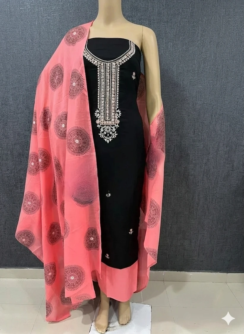 Meghdoot Textiles Unstitched Pure Cotton Salwar Suit Material Printed