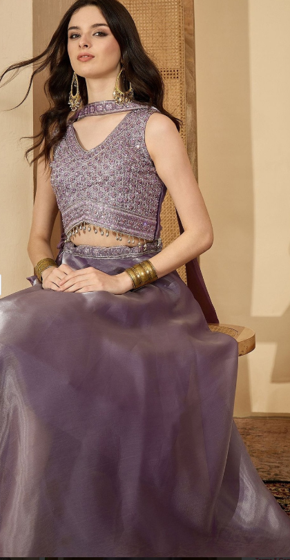 Sangria Embroidered Ready to Wear Lehenga & Blouse With Dupatta