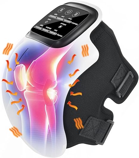 SELLASTIC Knee Massager for Joint Pain Relief with Heat, Rechargeable Red Light Vibration Knee Arthritis Massage Physiotherapy Machine for Women, Elder Age, Men - 1 Year Warranty