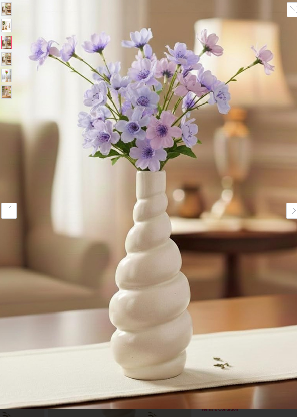 Smart Garden White Timeless Classic Ceramic Stripped Bottle
