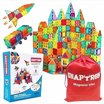 SNAPTRON Magnetic Blocks for Kids Tiles -100 Pieces Set Gifts for Girls, Boys, Magnetic Blocks for Kids 3+ Years, 4 5 6 7 8 9 10/ Constructing & Learning Builder Educational Magnatiles Game