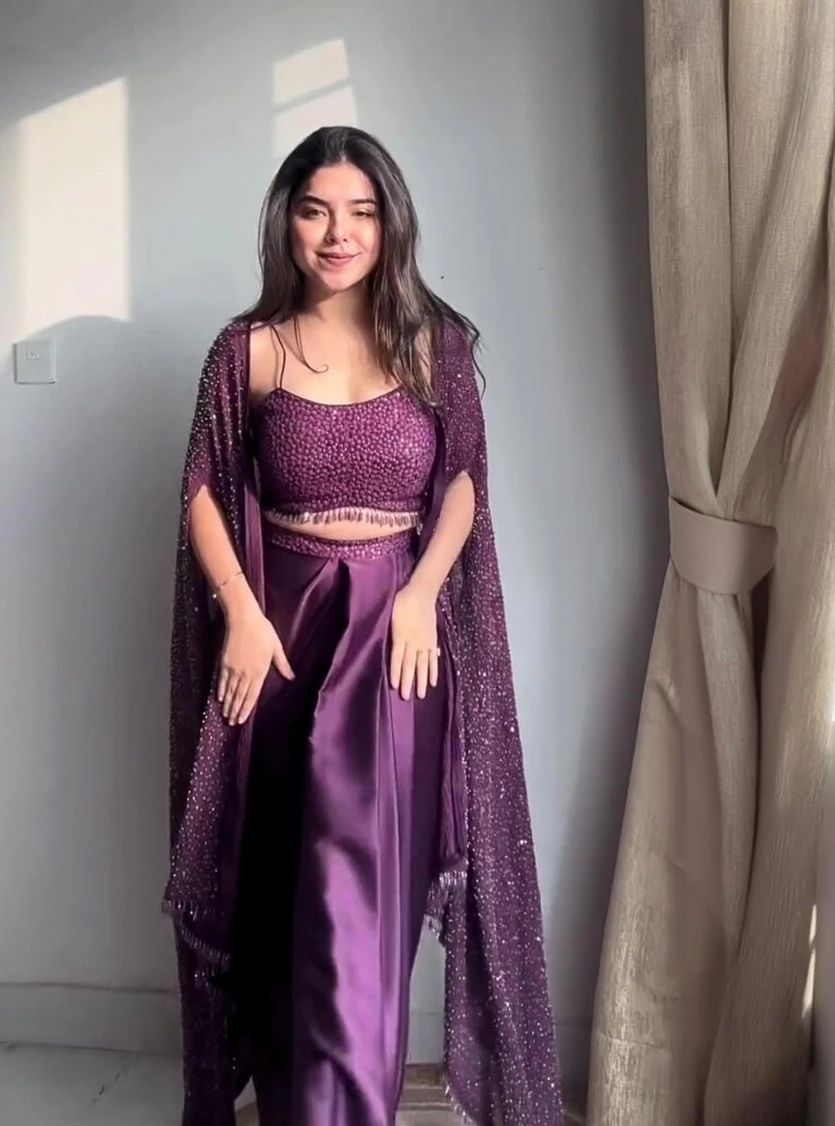 Starly Embroidered Stitched Lehenga with Jacket (Purple)